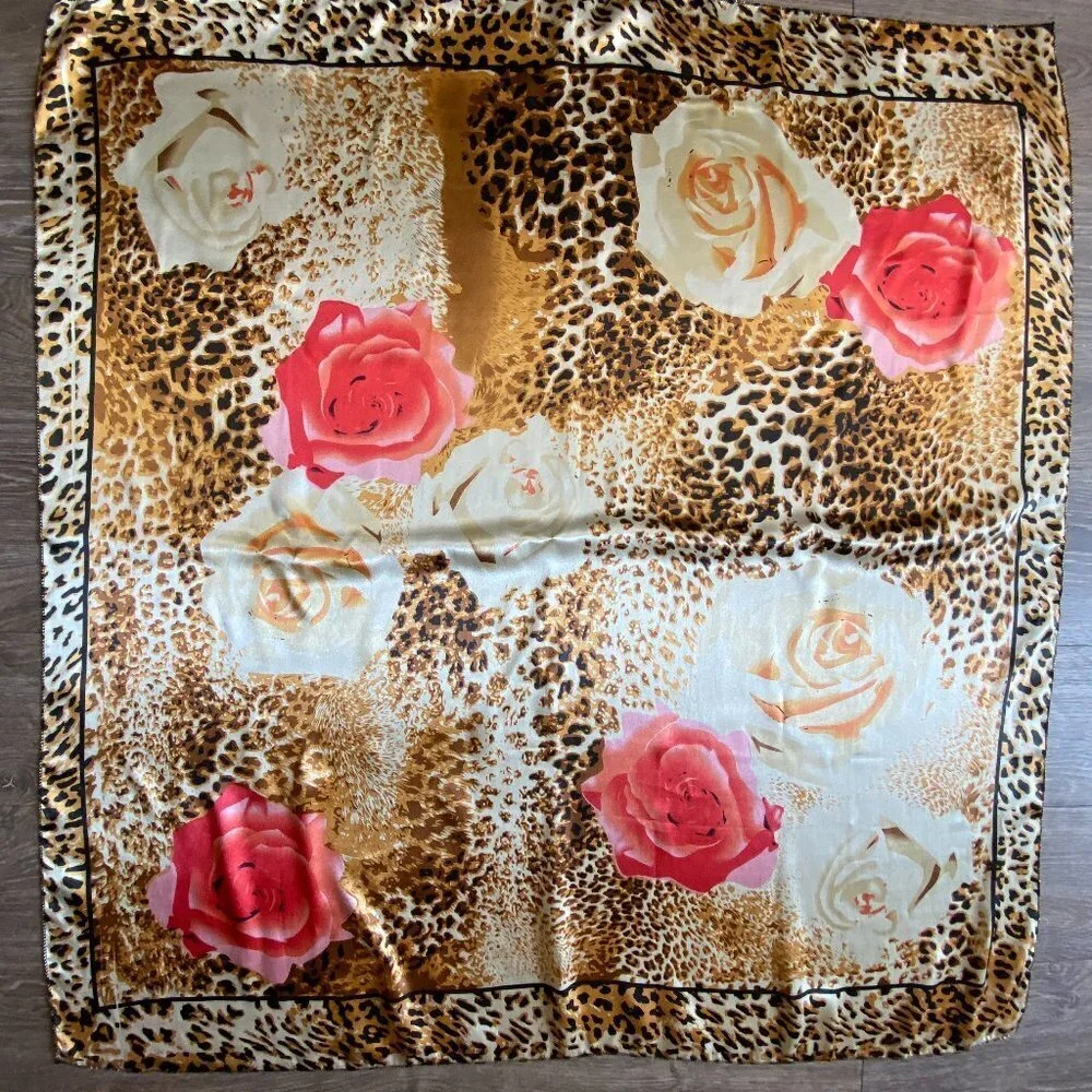 Large Scarf  Roses & Animal Print  37